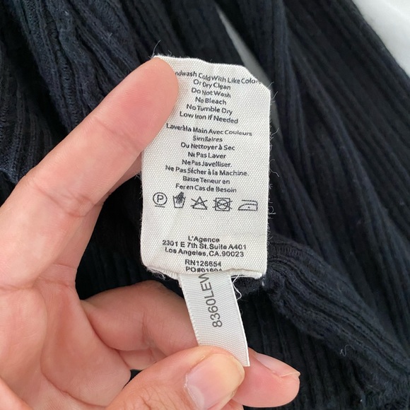 L’Agence Black Ribbed Knit Cardigan - Picture 7 of 7